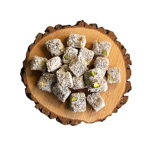 Loukoum noix de coco pistache Turkish delights frais et traditionnel Classic coco