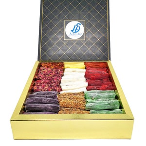 Box premium loukoum fingers Lokum de qualité grenade, pistache, rose (1kg) Box cadeau à offrir idée originale