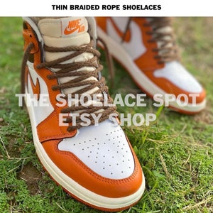 Thin Brown Travis Scott SB Dunk Rope Shoe Laces 5 mm Braided Shoelaces  Starfish Jordan 1 High
