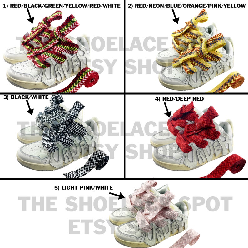 1 Pair Extra Extra Wide Thread Pattern Lanvin Shoelaces 1 & Etsy