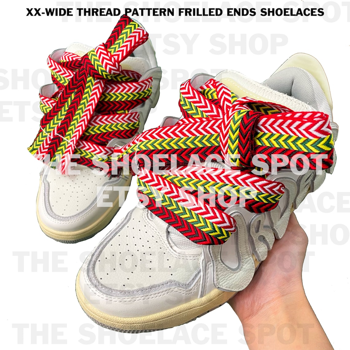 1 Pair Extra Extra Wide Thread Pattern Lanvin Shoelaces 1 & Etsy