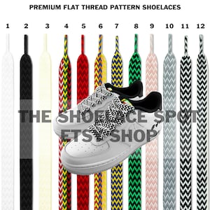 1 Pair Premium Thread Pattern Double Layer Lanvin Style Shoelaces 5/8th Inch Flat 15mm Replacement Statement laces