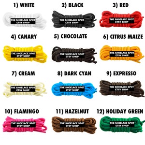 1 Pair Premium Round Thin Athletic Style Shoelaces 4.5mm Round Replacement laces