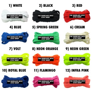 1 Pair Classic Flat Athletic Style Shoelaces 5/16th Inch Width Replacement laces