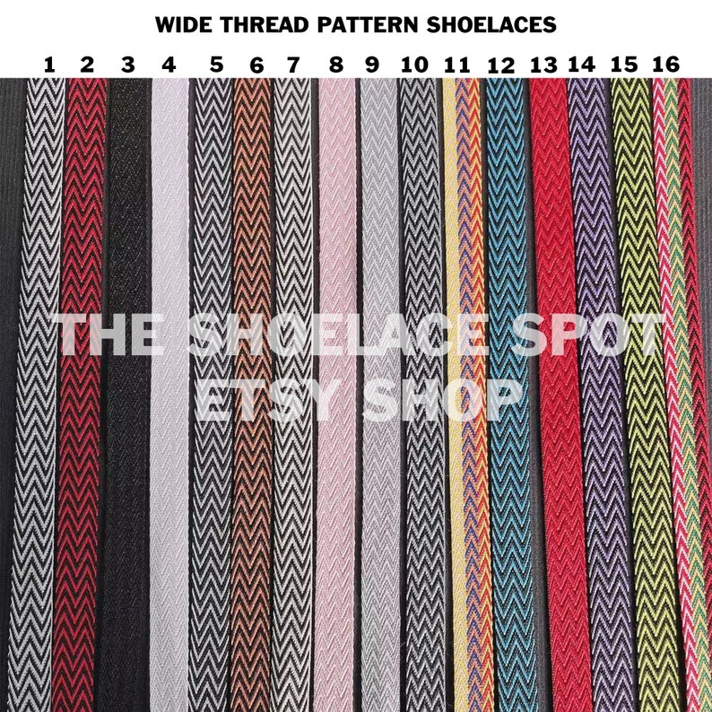 1 Pair Wide Thread Pattern Lanvin Shoelaces 3/5th Inch Flat Etsy