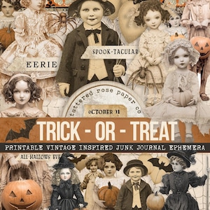 Trick Or Treat Junk Journal, Witch Junk Journal, Junk Journaling Halloween, Halloween Ephemera, Halloween Junk Journal, Goth Junk Journal