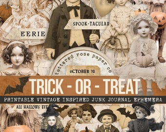 Diario de recortes de Halloween, Diario de recortes de brujas, Diario de recortes de Halloween, Efímeros de Halloween, Diario de recortes de Halloween, Diario de recortes gótico