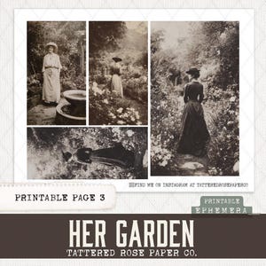 Her Garden Junk Journal, Junk Journal Garden, Junk Journaling Printable's, Vintage Junk Journal Photographs, Victorian Lady Garden Journal image 4