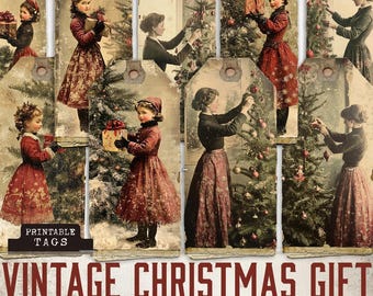 Weihnachts-Junk-Journal-Etiketten, Winter-Junk-Journal, Weihnachts-Ephemera im Junk-Journal-Stil, Vintage-Weihnachts-Ephemera, Weihnachts-Etiketten, Feiertags-Etiketten