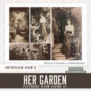 Her Garden Junk Journal, Junk Journal Garden, Junk Journaling Printable's, Vintage Junk Journal Photographs, Victorian Lady Garden Journal image 3