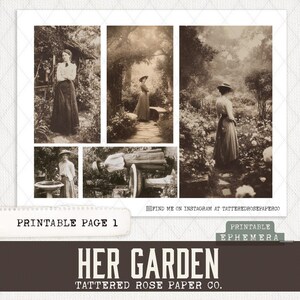 Her Garden Junk Journal, Junk Journal Garden, Junk Journaling Printable's, Vintage Junk Journal Photographs, Victorian Lady Garden Journal image 2
