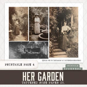 Her Garden Junk Journal, Junk Journal Garden, Junk Journaling Printable's, Vintage Junk Journal Photographs, Victorian Lady Garden Journal image 5