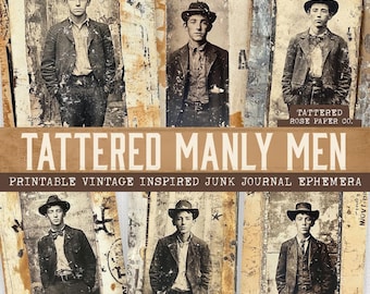 Men's Vintage Junk Journal, Boy, Man, Masculine Junk Journal, Grunge, Men, Father's Day, Printable Ephemera, Digital Download, Card Making