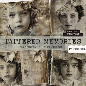 Tattered Memories Junk Journal Photos, Junk Journaling Printable, Vintage Junk Journal Photographs, Victorian Junk Journal Ephemera,