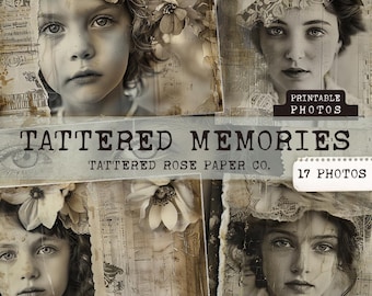 Tattered Memories Junk Journal Photos, Junk Journaling Printable, Vintage Junk Journal Photographs, Victorian Junk Journal Ephemera,