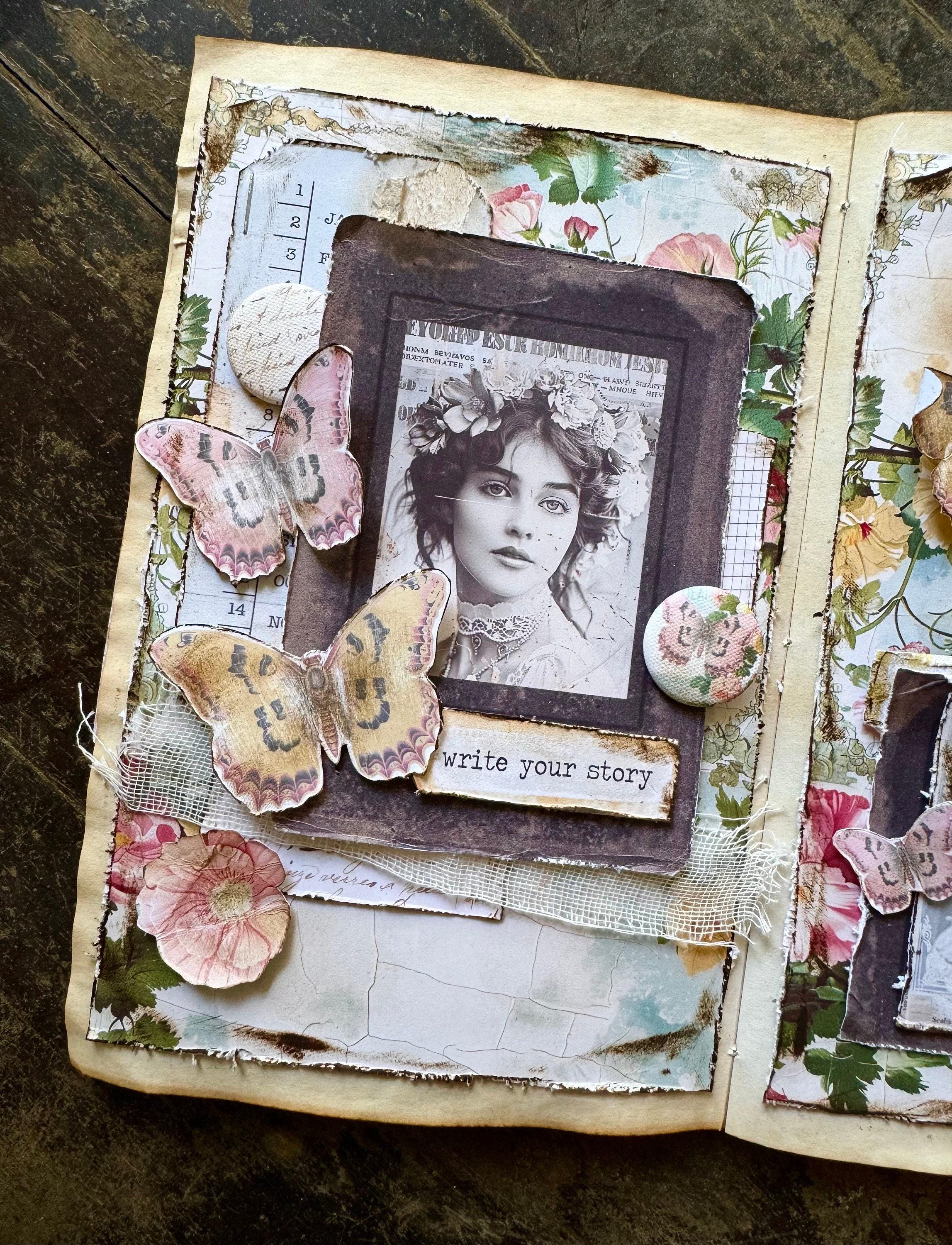 Vintage Story Kit Junk Journal Kit, Flower Garden Junk Journaling, Junk ...
