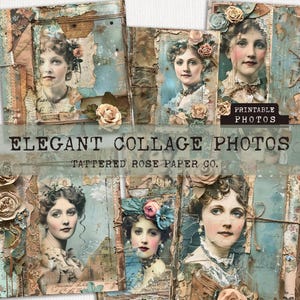 Elegant Collage Junk Journal Photos, Junk Journaling Printables, Junk Journal Photographs, Victorian Junk Journal Ephemera, Vintage Journal
