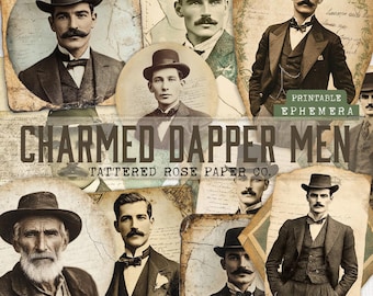 Charmed Dapper Men, Junk Journal Masculine, Junk Journaling Printable, Vintage Mens Photographs Junk Journal, Gentlemen's Junk Journal
