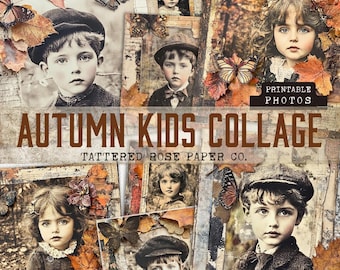 Diario de collage de otoño para niños, diario de otoño, diario de otoño, efímeras de otoño, recortes de otoño, diario de cosecha