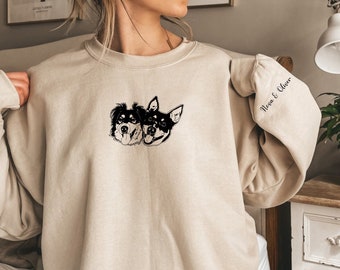 Custom Pet Sweater Using Pet Photo + Name Custom Dog Portrait Sweater Personalized Dog Pullover Dog Sweatshirt Custom Cat Crewneck