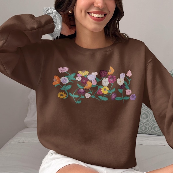 Eras Klavier Sweatshirt: Minimalistisches Blumen Musik Fan Shirt