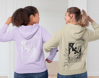 The Lovers Tarot Card Hoodie: Celestial Witchy Sweatshirt