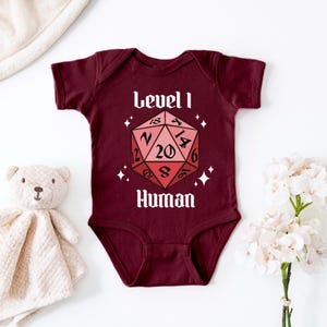 Body de bebé humano de nivel 1: divertido atuendo de jugador de rol para recién nacido
