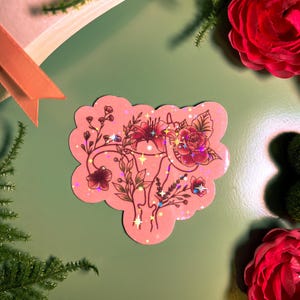 Uterus Floral Sticker | Female Reproductive Rights Waterproof |  Roe V Wade | My Body My Choice Sticker | Feminist Sticker | Women&#39;s Rights