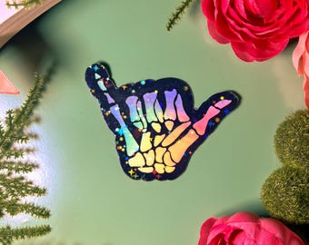 Adesivo de mão esquelética Hang Loose - à prova d'água