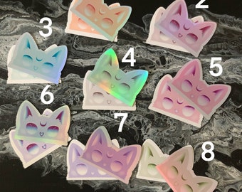 Holographic or Glossy Cat Sticker - Waterproof