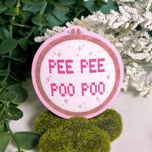 Pee Pee Poo Poo Sticker, Funny Sticker, Stickers, Adult Humor, Laptop Decal, Embroidery Sticker, Sewing Sticker, Cross Stitch Sticker