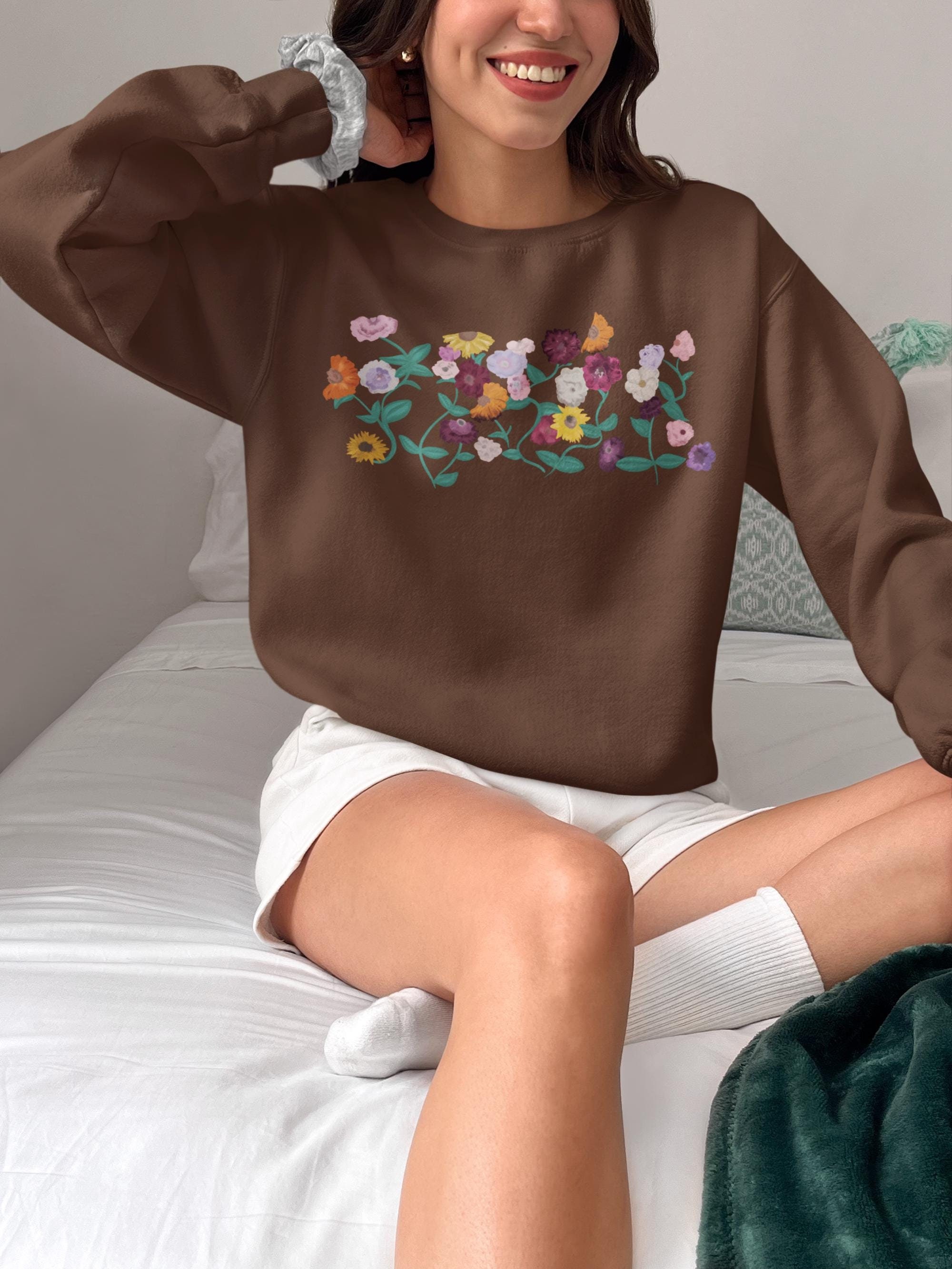 Eras Piano Sweatshirt: Minimalist Floral Music Fan Shirt