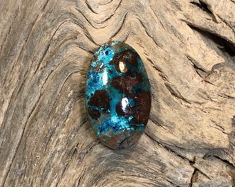 Shattuckite Cabochon, (20x12 mm)