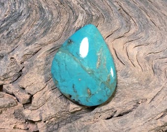 Teardrop Turquoise Cabochon, Stabilized Stone (21x20 mm)