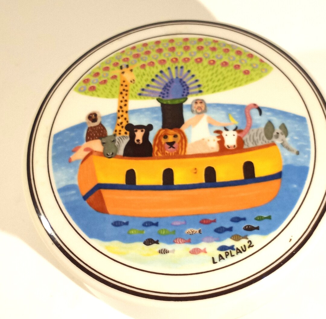 Villeroy & Boch Naif Noah's Ark Porcelain Trinket Box 4 Round X 2 High Etsy