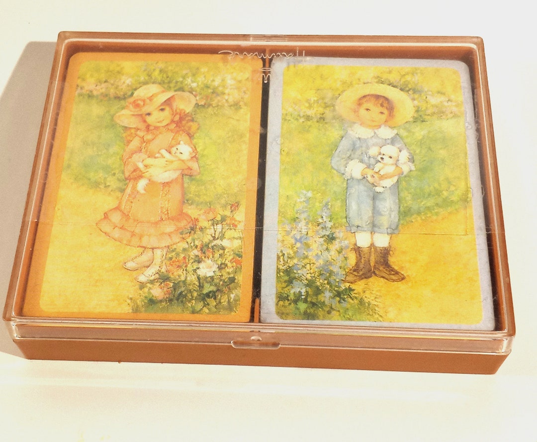 Vintage HALLMARK Double Deck Bridge Playing Cards Faithful Friends in