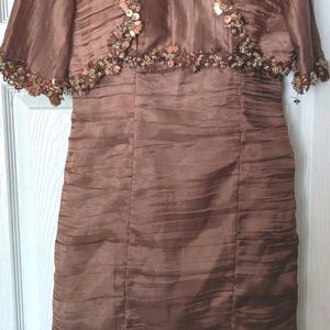 brown dress semi formal Brown Satin Long A-Line Prom Dress, Off the Shoulder Evening Party Dre main image 0
