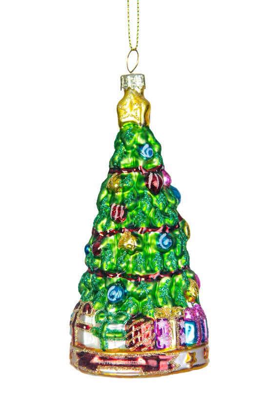 Christmas Eve Tree Glass Ornament Etsy