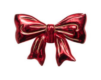 Adorno para la punta del árbol de Navidad, lazo de cinta tartán - Vidrio soplado