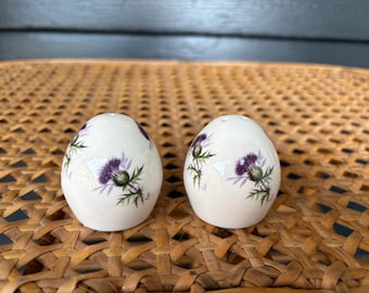 Sandford Bone China Thistle Egg Shaped Salt and Pepper Shakers