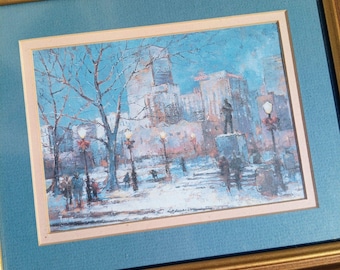 Handy Park Memphis, TN EE. UU. Por John Turner Litografía El Hotel Peabody VTG