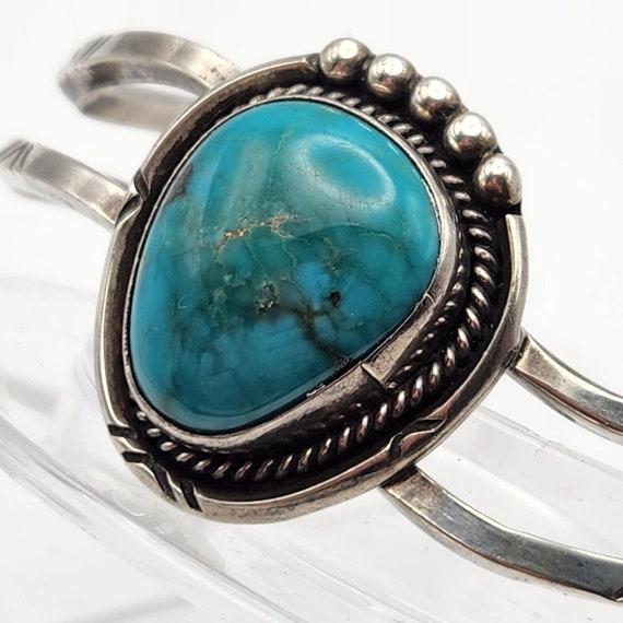 Vintage Genuine Turquoise & Sterling Native Ameri… - image 1