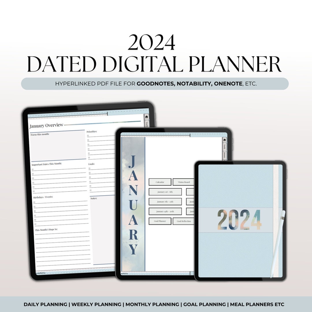 Digitaler Planer 2024 Goodnotes Vorlage iPad Planer 2024 Etsy.de