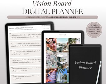 Digital Vision Board Planner, Manifestation Book, Gratitude Journal, Digital Planner, Goal Setting Planner, Scripting Journal, Goodnotes