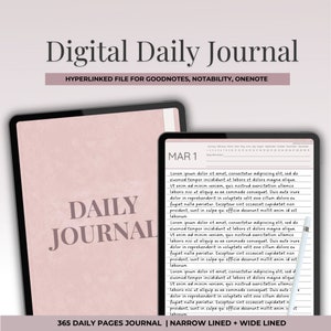 Daily Journal for GoodNotes & Notability, Digital Journal With Hyperlinks, iPad Notebook, Digital Diary, 365 Days Journal,