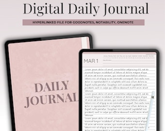 Diario digital con hipervínculos para GoodNotes y Notability (archivos PDF)