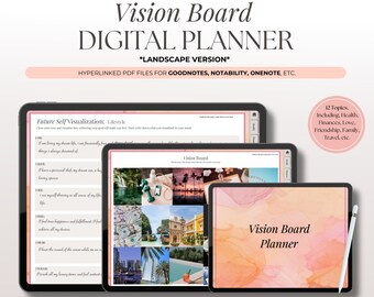 Vision Board Journal Goodnotes, Digital Planner Landscape, Dream Life Journal, Goal Planner and Tracker, Scripting Journal