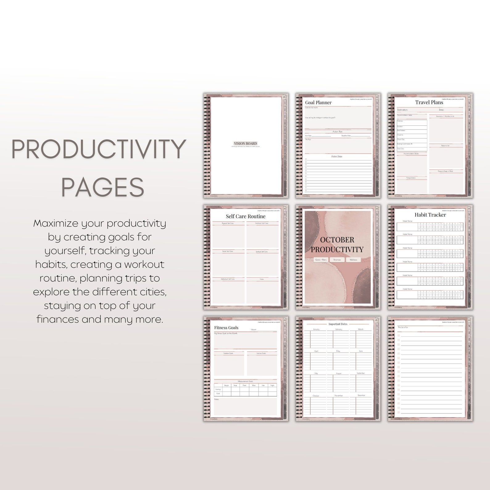 Undated Digital Planner for Goodnotes & Notability, Daily Life Planner ...