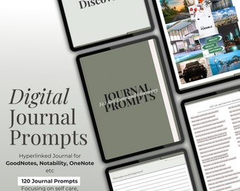 Digital Journal Prompts, Daily Journal, Goodnotes Notebook, Writing Prompts for Self Care, iPad Journal, Notability, Daily Questions