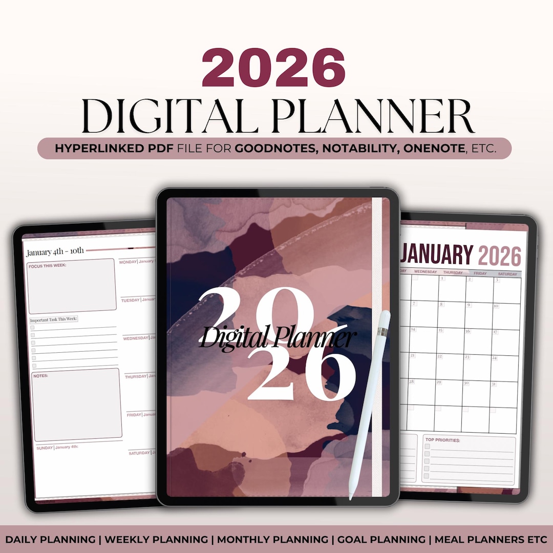 2026 Digital Daily Planner for Goodnotes and Notabilty | Fully Dated ...
